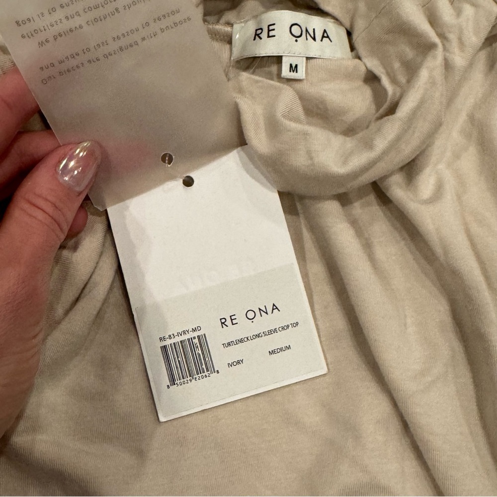 Nwt Re Ona Turtleneck Longsleeve Top In Ivory Cream Size Medium — image 5 of 8